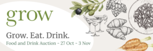 Grow food and drink auction banner